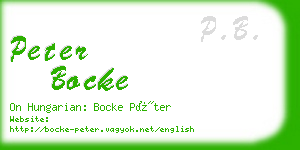 peter bocke business card